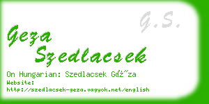 geza szedlacsek business card